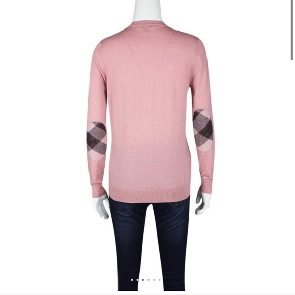 Authentic NWOT Burberry Merino Wool Sweater with Elbow Patches - Picture 3 of 11